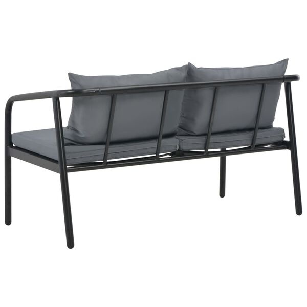 vidaXL Tuinbank 2-zits Grijs met Kussens -35% Korting!