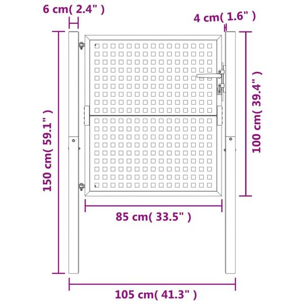 vidaXL Poort 105x150cm Antraciet - 35% Korting!
