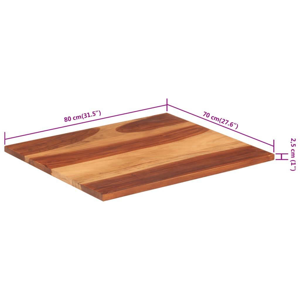 Massief Acacia Tafelblad 70x80cm - 35% Korting! (Geen Handleiding)