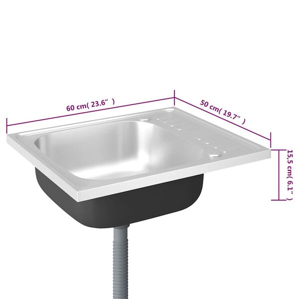 RVS Gootsteen 60x50 - Retourdeal: 35% Korting!