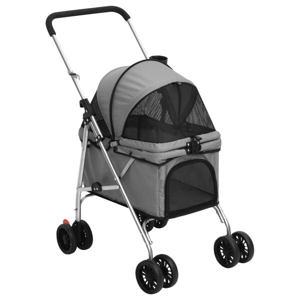 vidaXL Hondenwagen Grijs - Inklapbaar - 35% Korting!