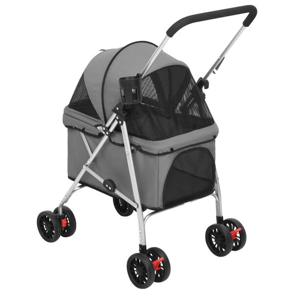 vidaXL Hondenwagen Grijs - Inklapbaar - 35% Korting!