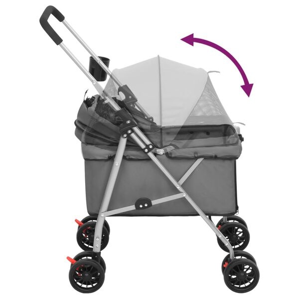vidaXL Hondenwagen Grijs - Inklapbaar - 35% Korting!