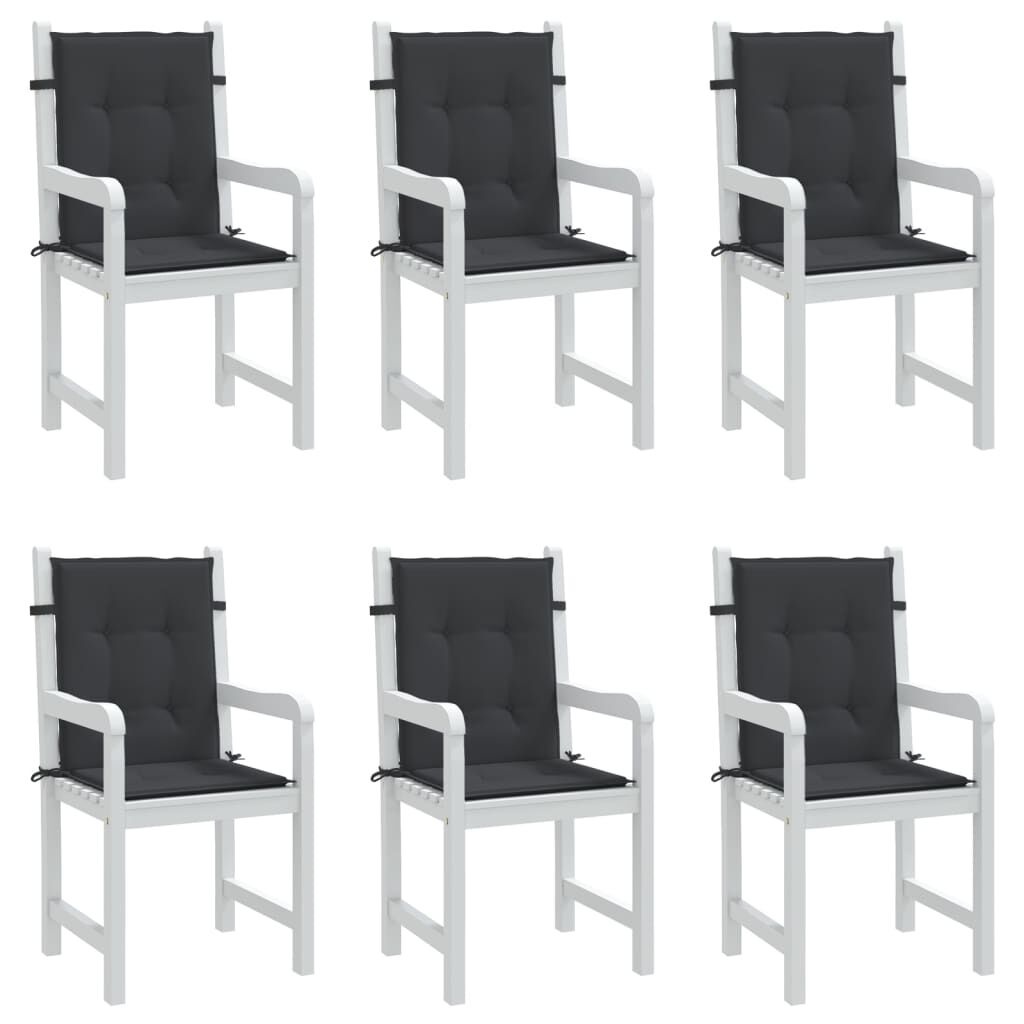 vidaXL Tuinstoelkussens 6x Zwart - 100x50cm - 60% Korting!