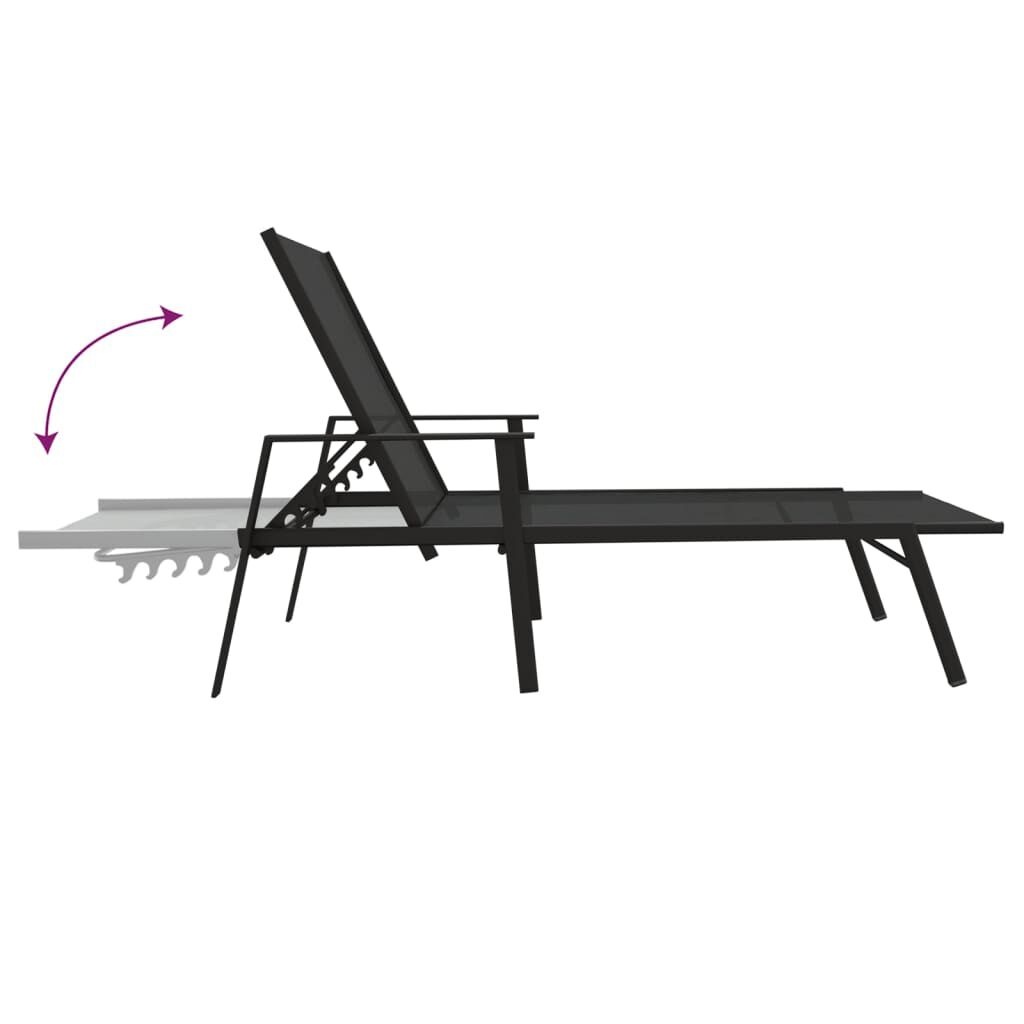 Ligbed Zwart Staal/Textileen -55%! Krasjes, Topdeal!