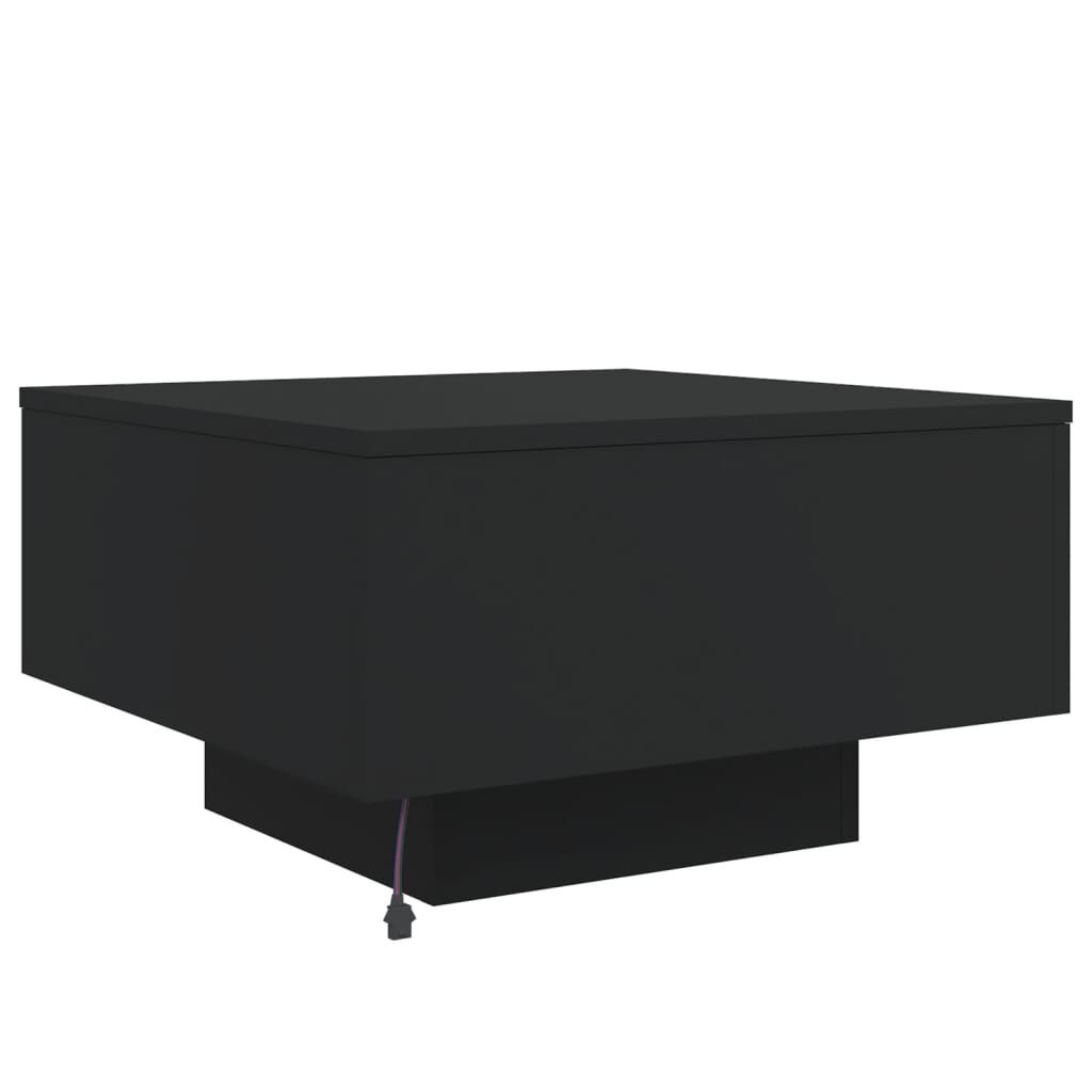Salontafel met LED - Zwart 55x55cm - 55% Korting!