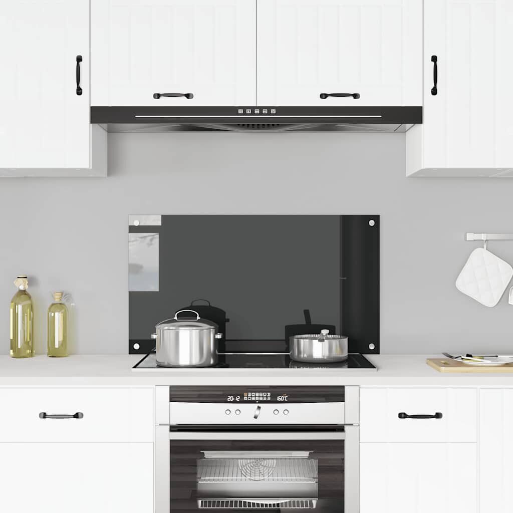 vidaXL Zwart Glazen Spatscherm 90x50cm - 35% Korting!