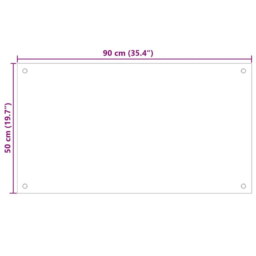 vidaXL Zwart Glazen Spatscherm 90x50cm - 35% Korting!
