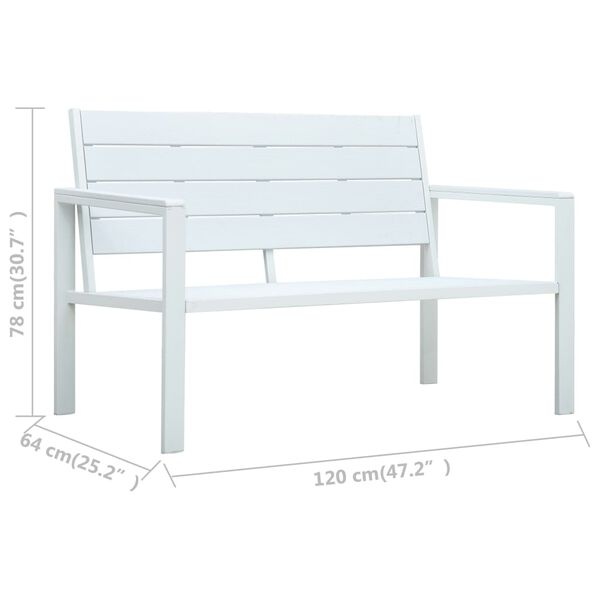 Tuinbank Hout-look Wit 120cm - 35% Korting!