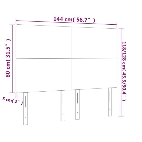 Hoofdborden Set v. 4 vidaXL 72cm Donkergrijs -35% Korting!