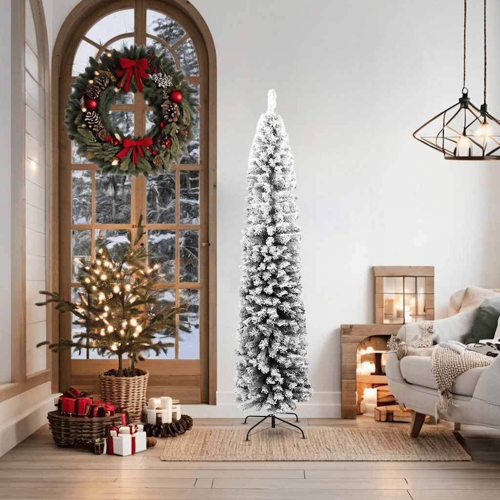 Kunstkerstboom met Sneeuw - Smal 180cm - 35% Korting!