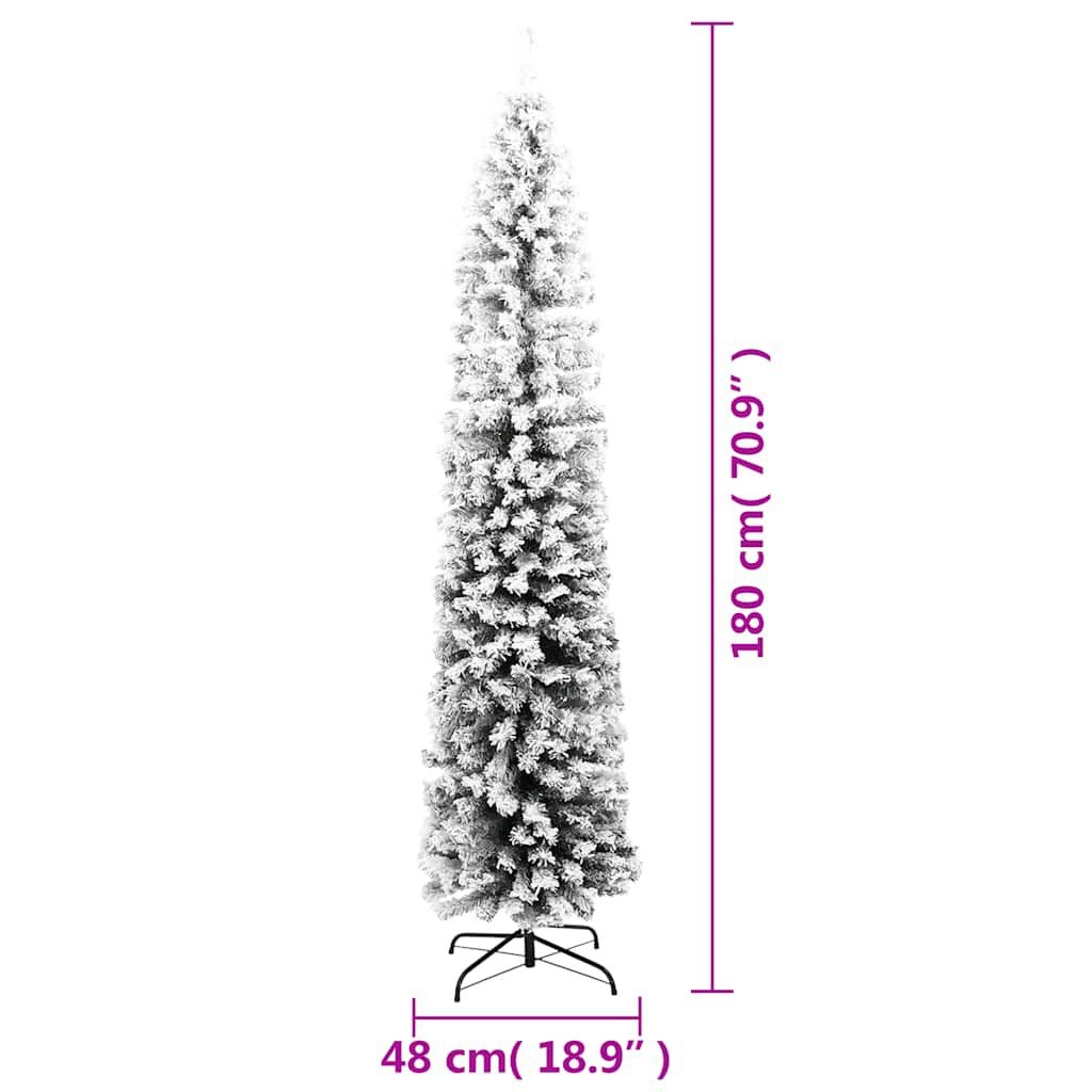 Kunstkerstboom met Sneeuw - Smal 180cm - 35% Korting!