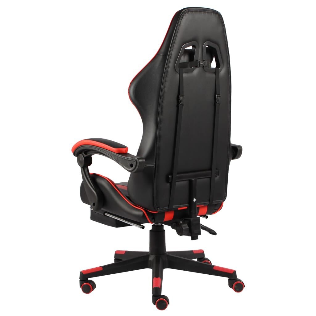 Racestoel met Voetensteun Zwart/Rood - 35% Korting!