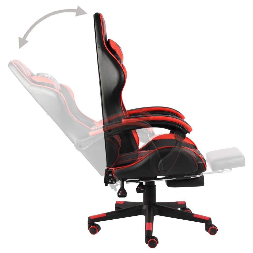 Racestoel met Voetensteun Zwart/Rood - 35% Korting!