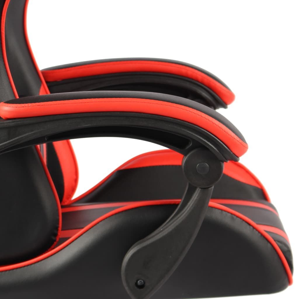 Racestoel met Voetensteun Zwart/Rood - 35% Korting!