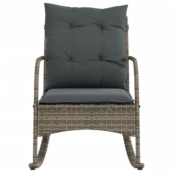 Tuinschommelstoel Grijs Rattan met Kussens - 35% Korting!