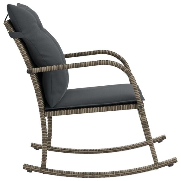Tuinschommelstoel Grijs Rattan met Kussens - 35% Korting!