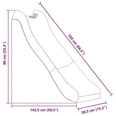 Kinderglijbaan Blauw 174cm - 35% Korting! Zo Goed Als Nieuw!