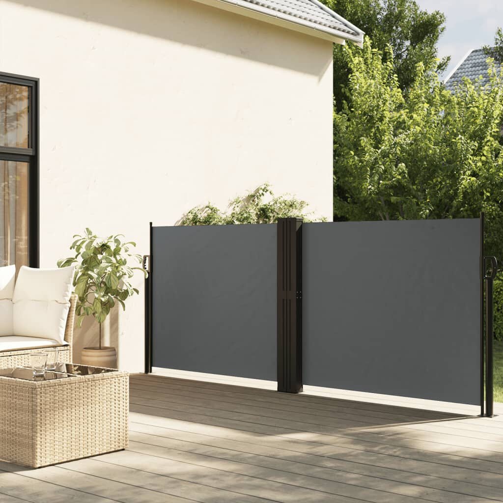 vidaXL Uittrekbaar Windscherm 140x600cm Antraciet - 35% Korting!