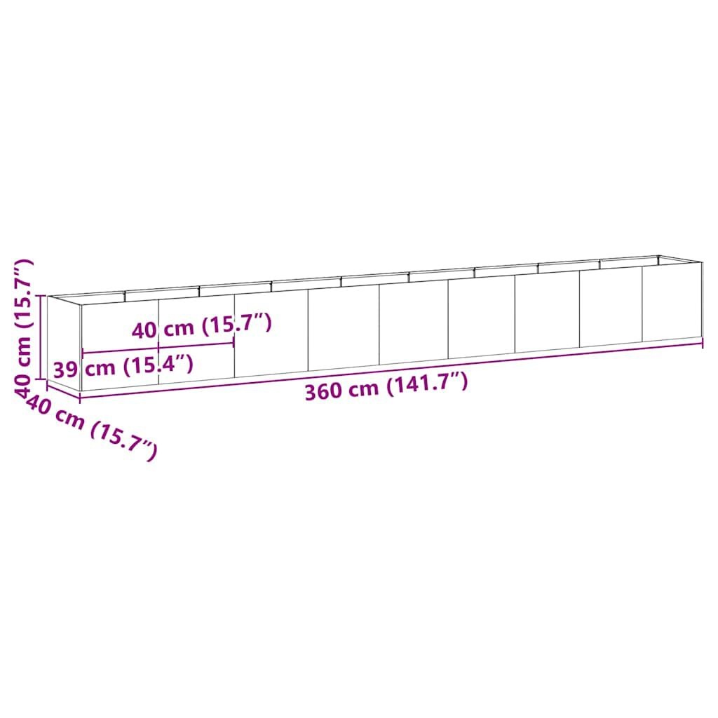 vidaXL Plantenbak Roestig 360cm - 35% Korting!