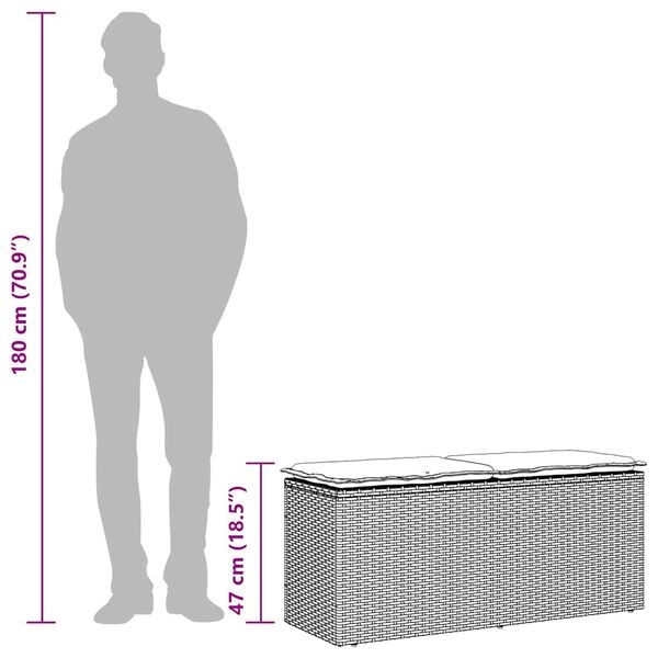Tuinbank met Kussen Grijs 110cm - 35% Korting!