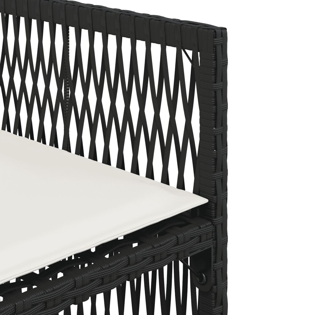 Tuinset 5-delig Rattan Zwart m. Kussens -35%