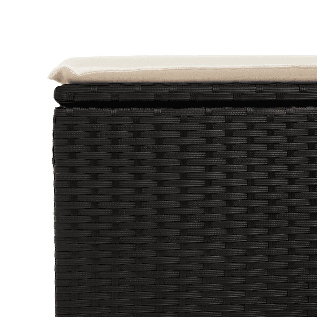 Tuinset 5-delig Rattan Zwart m. Kussens -35%