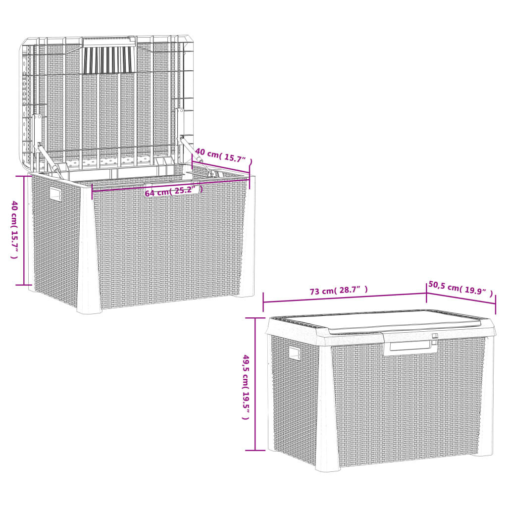 Tuinbox met Kussen 125L - Antraciet - 35% Korting!