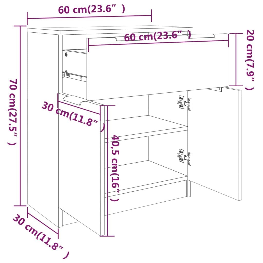 VidaXL Dressoir Hoogglans Wit 60cm - 35% Korting!