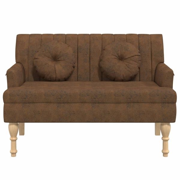 Bankje Bruin Kunstsuède - 113cm - 35% Korting!