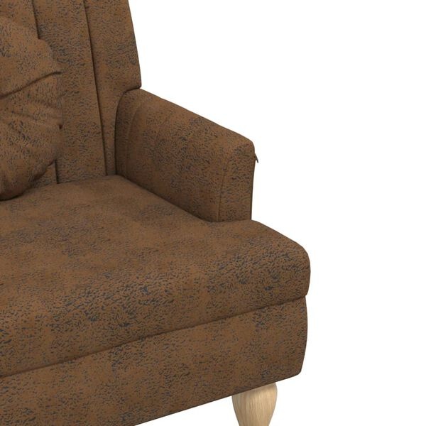 Bankje Bruin Kunstsuède - 113cm - 35% Korting!