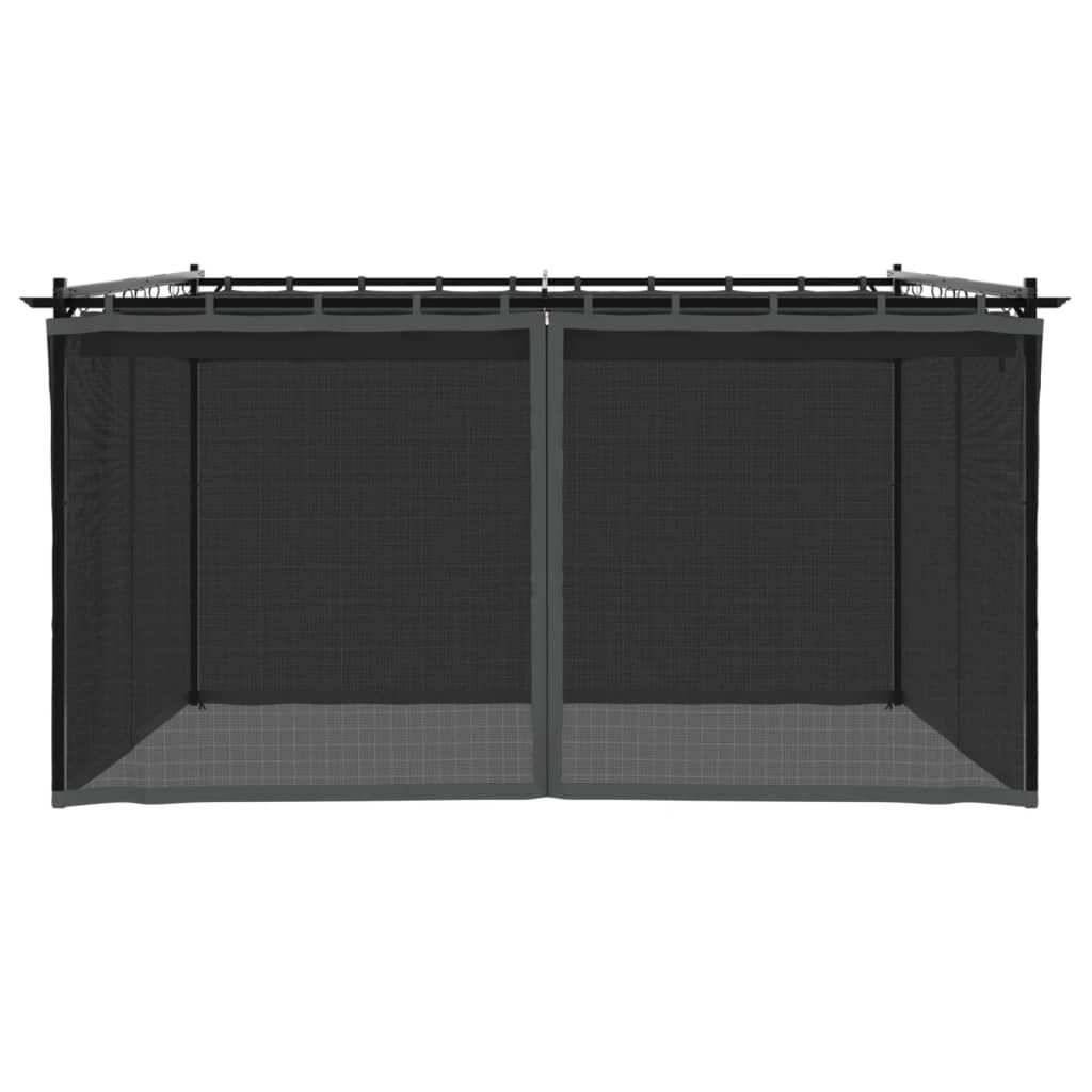 Prieel met Gaaswanden 4x3m Antraciet - 55% Korting!