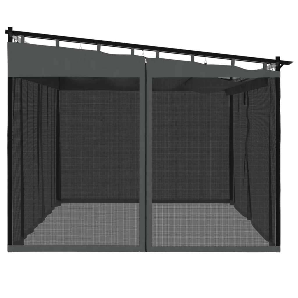 Prieel met Gaaswanden 4x3m Antraciet - 55% Korting!