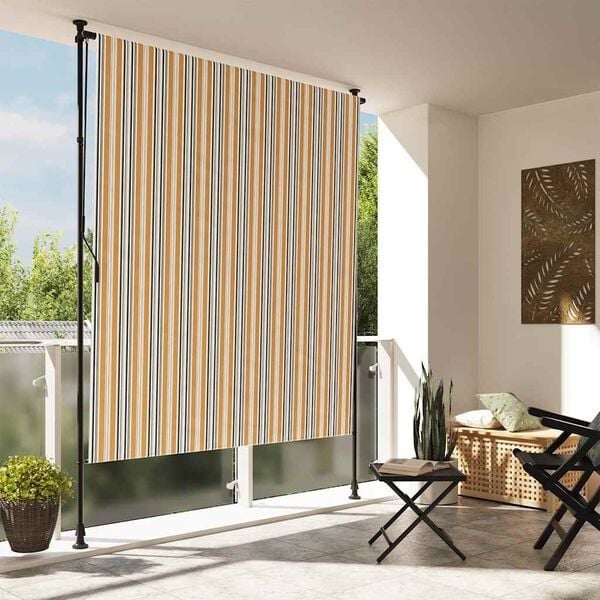 vidaXL Rolgordijn Buiten 200x270cm Geel/Wit - 35% Korting!