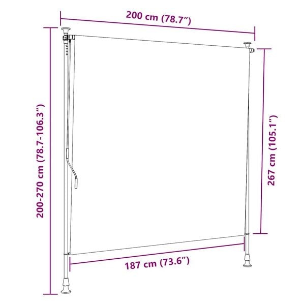 vidaXL Rolgordijn Buiten 200x270cm Geel/Wit - 35% Korting!