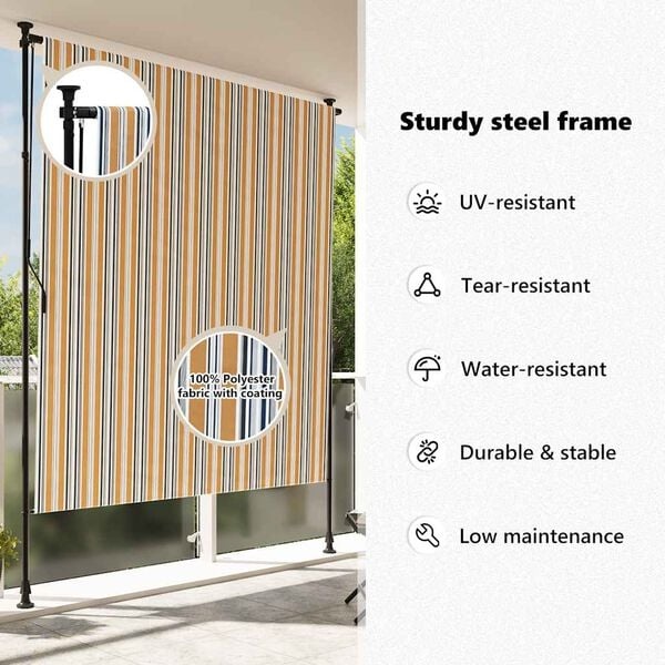 vidaXL Rolgordijn Buiten 200x270cm Geel/Wit - 35% Korting!