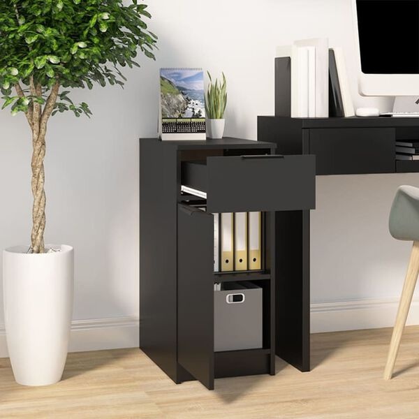 vidaXL Bureaukast Zwart Hout - 33,5x50x75cm - 60% Korting!