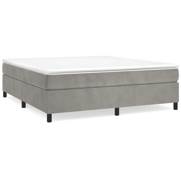 Lichtgrijs Fluwelen Bed 180x200 - 50% Korting! (Gebruikssporen)