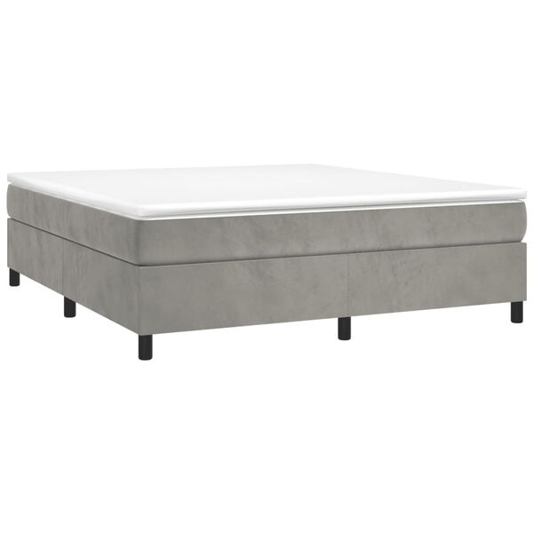Lichtgrijs Fluwelen Bed 180x200 - 50% Korting! (Gebruikssporen)