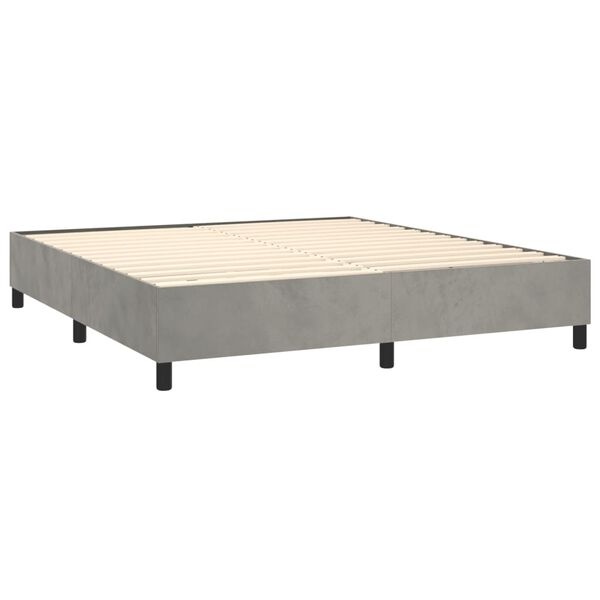 Lichtgrijs Fluwelen Bed 180x200 - 50% Korting! (Gebruikssporen)