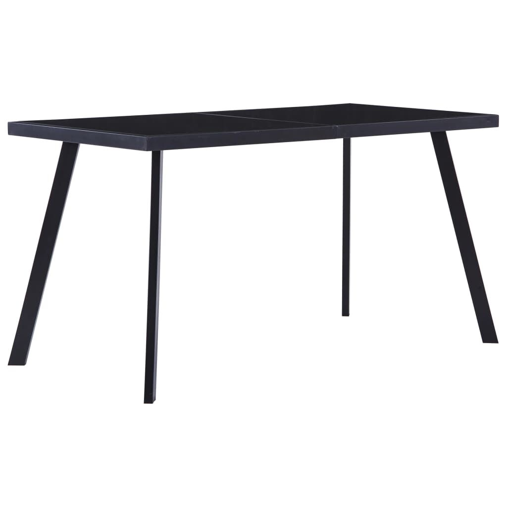 vidaXL Eettafel Glas Zwart 140cm -35% Korting!
