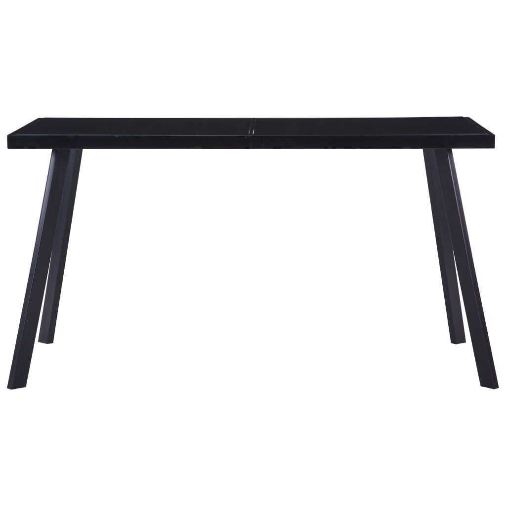 vidaXL Eettafel Glas Zwart 140cm -35% Korting!