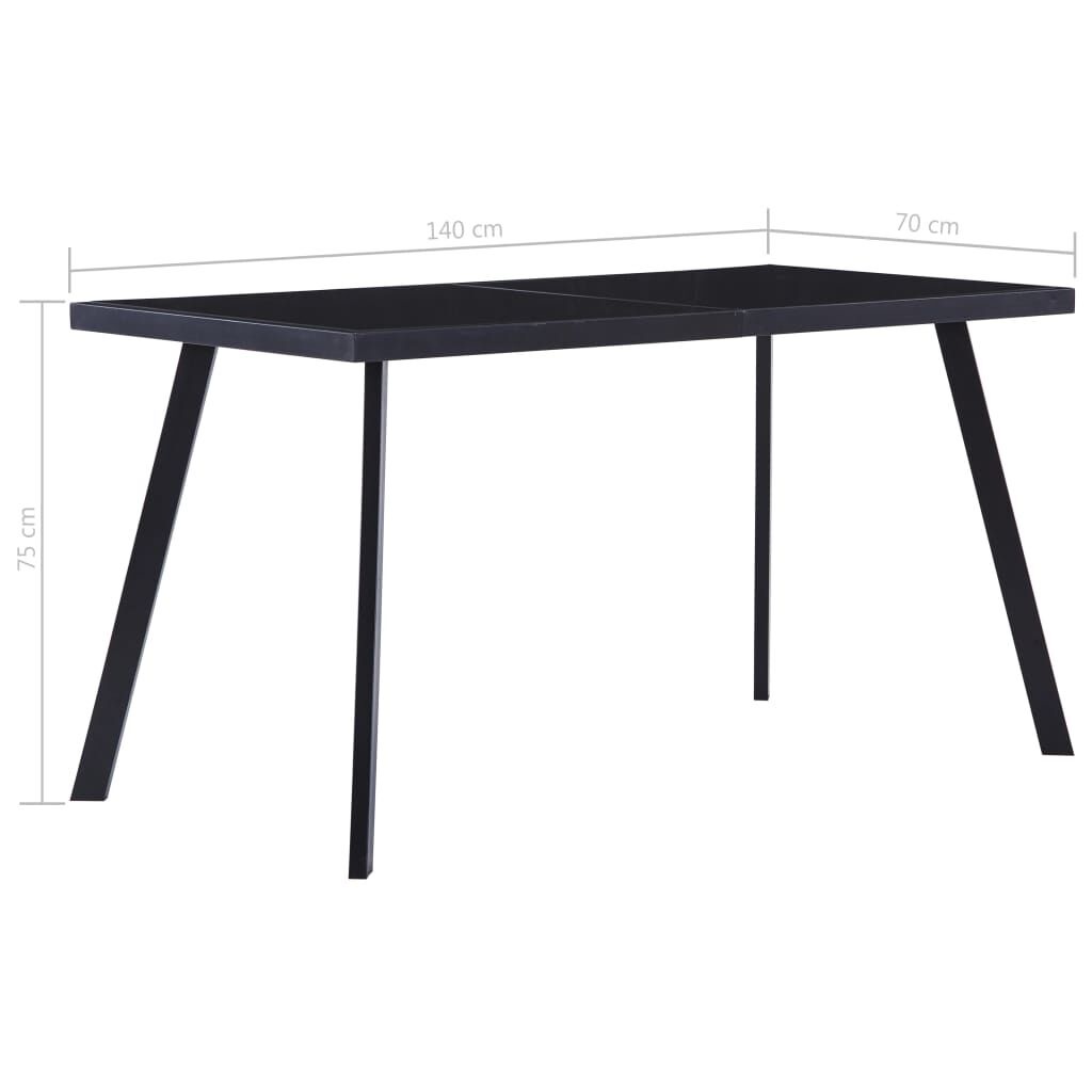 vidaXL Eettafel Glas Zwart 140cm -35% Korting!