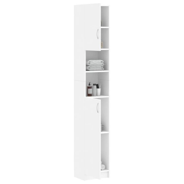 vidaXL Badkamerkast Wit 32x25,5x190cm - 35% Korting!