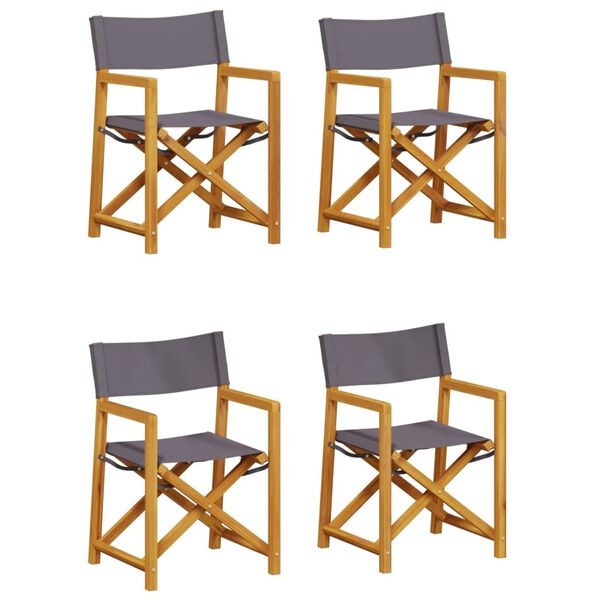 Tuinstoelen (4x) Inklapbaar Donkergrijs - 35% Korting!