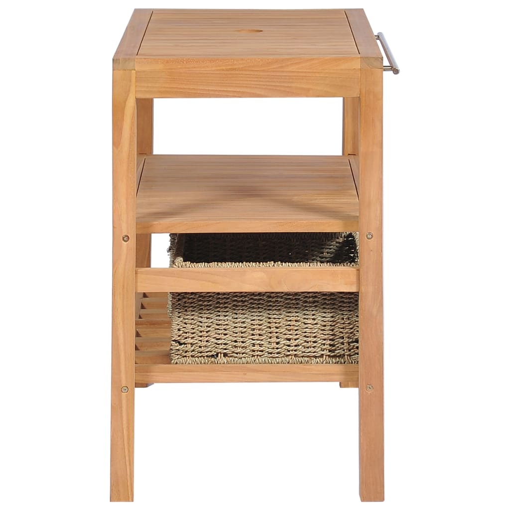 Wastafelkast Teakhout + Manden - 74x45x75cm - 35% Korting!