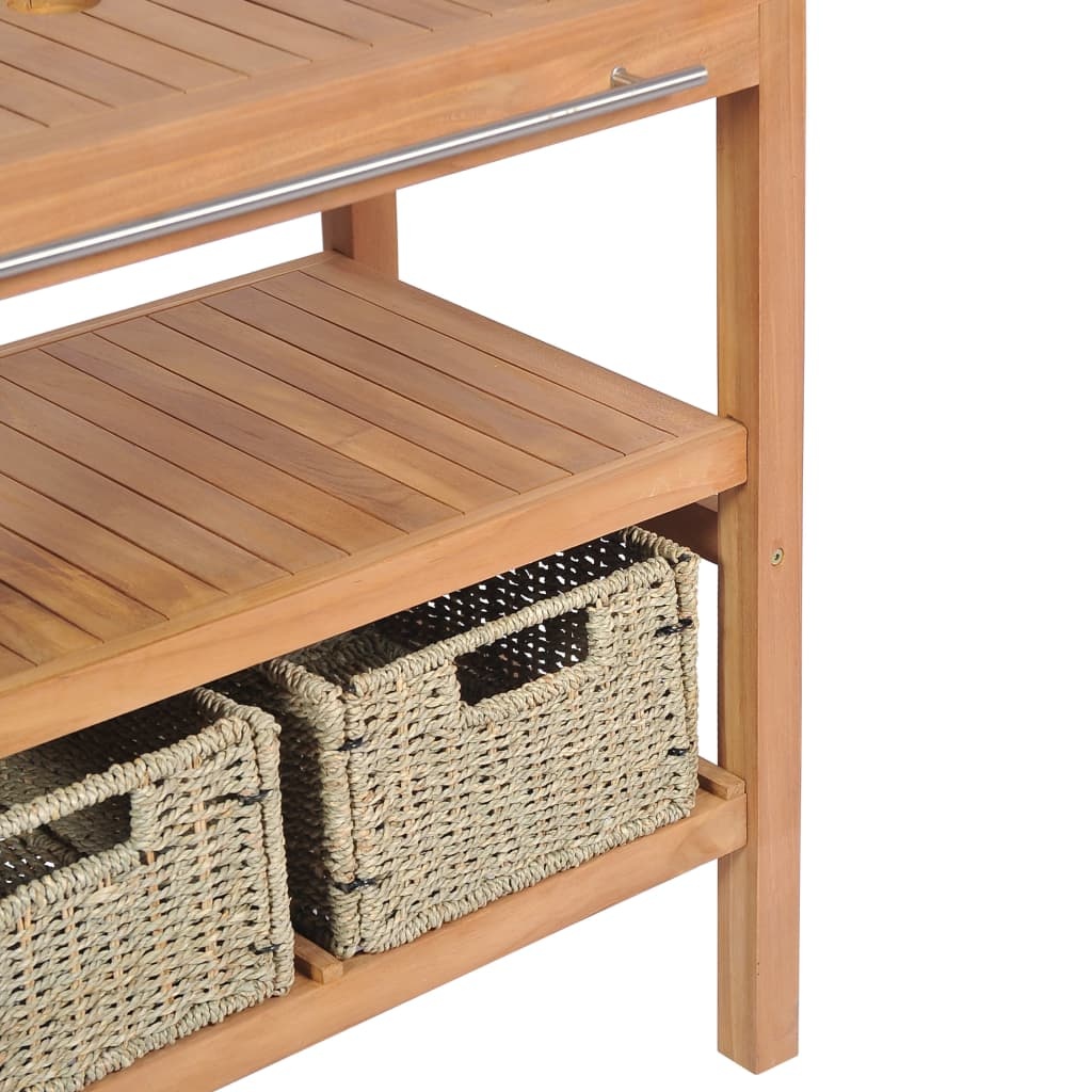 Wastafelkast Teakhout + Manden - 74x45x75cm - 35% Korting!