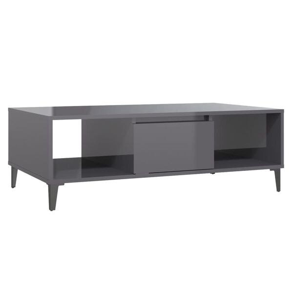 Salontafel Grijs Hoogglans - 103,5cm - 50% Korting!