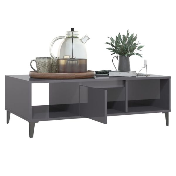 Salontafel Grijs Hoogglans - 103,5cm - 50% Korting!
