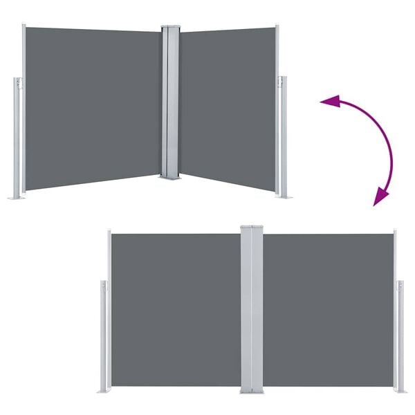 vidaXL Uittrekbaar Windscherm 140x600cm Antraciet -35%!